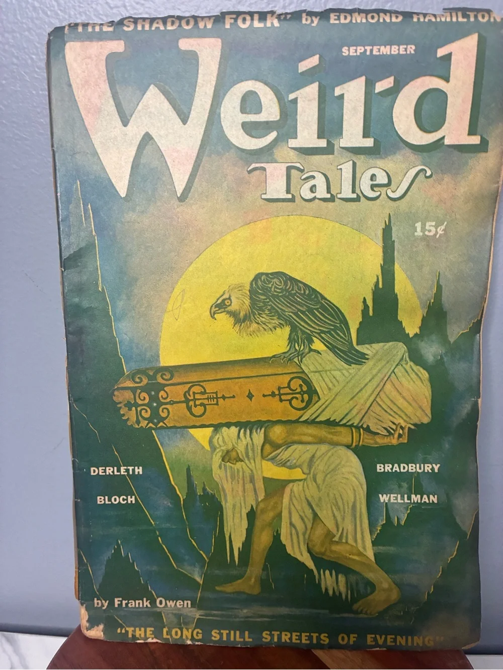 Weird Tales Vintage Style Wall Art - Blue Green Cover Print